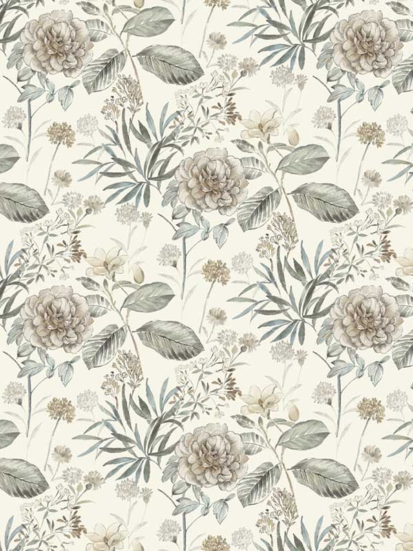 Midsummer Floral Beige Green Wallpaper TL1918 by York Wallpaper for sale at Wallpapers To Go