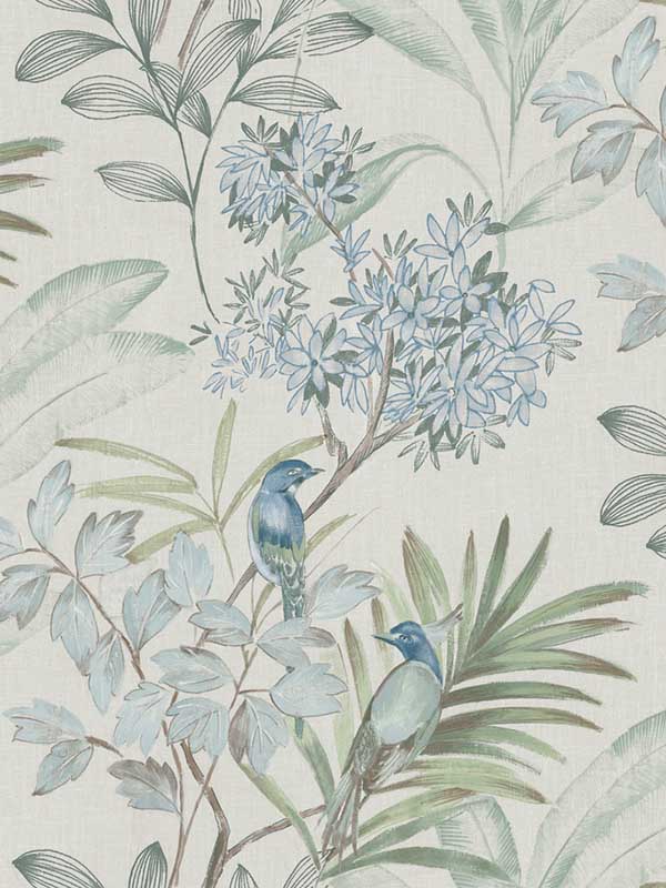 Handpainted Songbird Turquiose Wallpaper TL1926 by York Wallpaper for sale at Wallpapers To Go