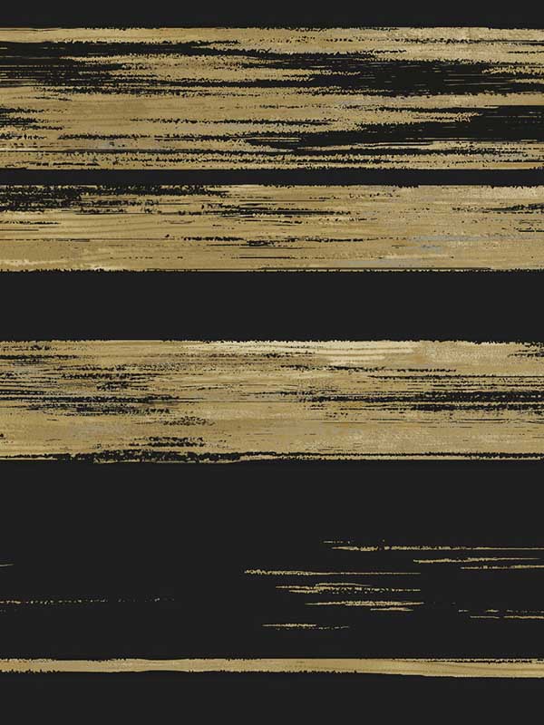 Horizontal Dry Brush Black Gold Wallpaper KT2151 by Ronald Redding Wallpaper for sale at Wallpapers To Go