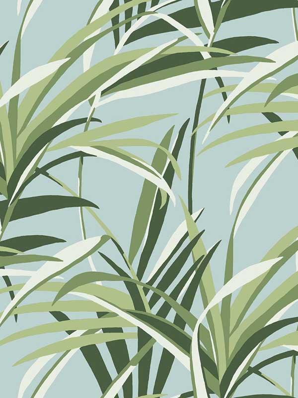 Tropical Paradise Green Light Blue Wallpaper TC2603 by York Wallpaper for sale at Wallpapers To Go