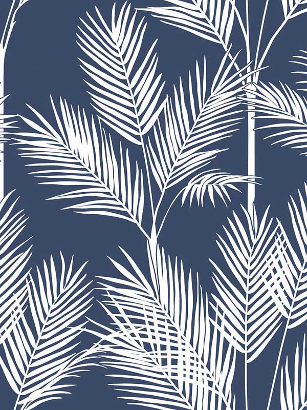 King Palm Silhouette Navy Wallpaper CV4410 by York Wallpaper for sale at Wallpapers To Go