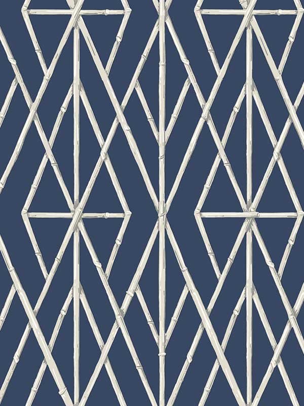 Riviera Bamboo Trellis Navy Wallpaper CV4449 by York Wallpaper for sale at Wallpapers To Go