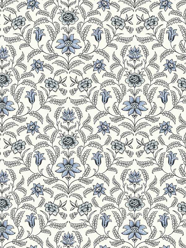 Vintage Blooms Blue Wallpaper GR5981 by York Wallpaper for sale at Wallpapers To Go