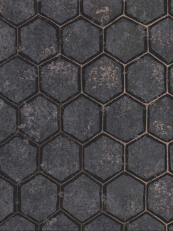 Starling Charcoal Honeycomb Wallpaper 292700403 by Brewster Wallpaper for sale at Wallpapers To Go