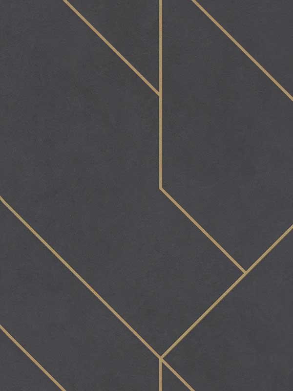 Pollock Black Gilded Geometric Wallpaper 4015427431 by Advantage Wallpaper