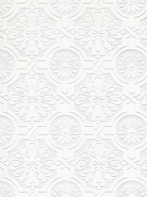 Victorian White Tin Ceiling Paintable Wallpaper 400032817 by Brewster Wallpaper for sale at Wallpapers To Go