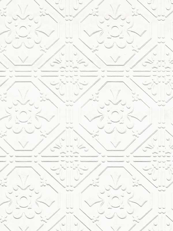 Brooklyn White Tin Paintable Wallpaper 400093996 by Brewster Wallpaper for sale at Wallpapers To Go