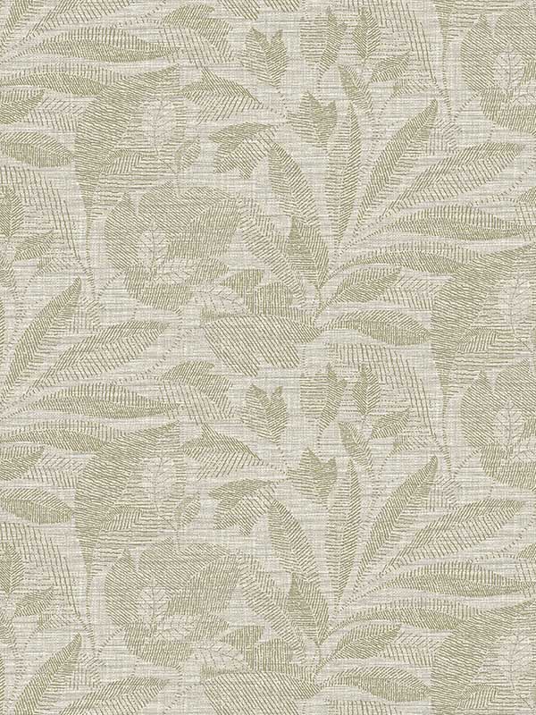 Lei Neutral Etched Leaves Wallpaper 297186150 by A Street Prints Wallpaper for sale at Wallpapers To Go