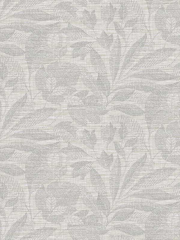 Lei Silver Etched Leaves Wallpaper 297186152 by A Street Prints Wallpaper for sale at Wallpapers To Go