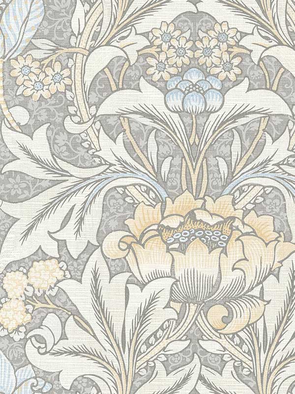 Morris Flower Daydream Grey and Pearl Blue Wallpaper NW41508 by NextWall Wallpaper for sale at Wallpapers To Go