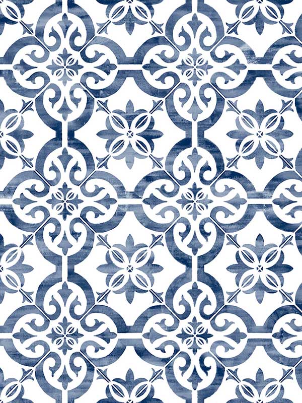 Porto Tile Riviera Blue Wallpaper LN21212 by NextWall Wallpaper for sale at Wallpapers To Go