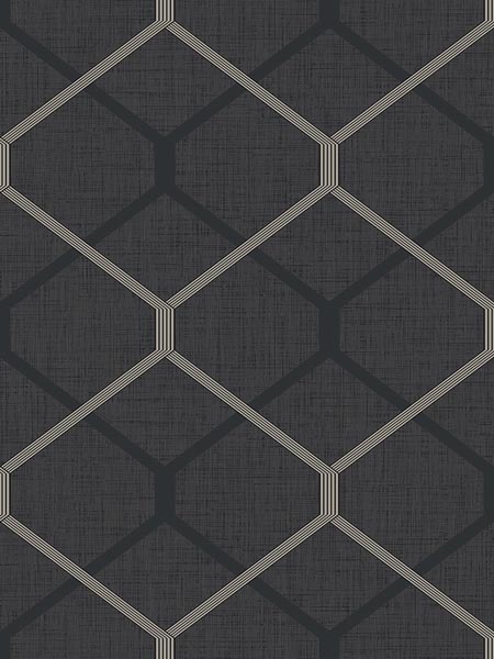Hexagon Metallic Wallpaper MG40700 by Pelican Prints Wallpaper for sale at Wallpapers To Go