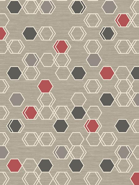 Honeycomb Geometric Metallic Wallpaper MG41001 by Pelican Prints Wallpaper for sale at Wallpapers To Go
