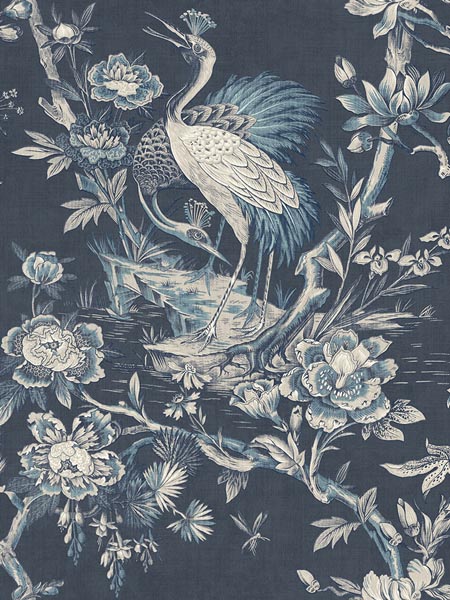 Crane Toile Wallpaper AF41302 by Pelican Prints Wallpaper for sale at Wallpapers To Go