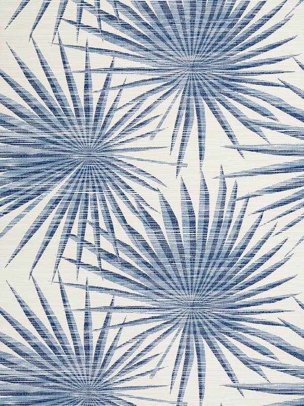 wallpaper sample for Thibaut T10144 Palm Frond Navy and White Wallpaper Wallpaper