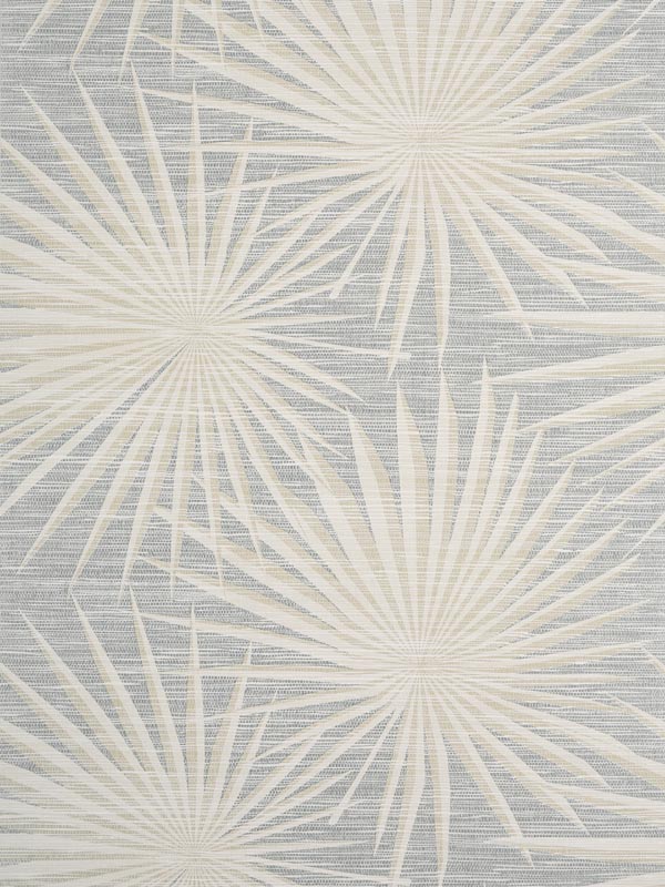 Palm Frond Metallic Silver and Beige Wallpaper T10146 by Thibaut Wallpaper for sale at Wallpapers To Go