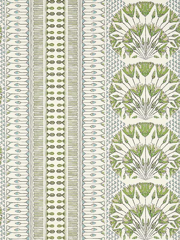 Cairo Green and White Wallpaper AT9623 by Anna French Wallpaper for sale at Wallpapers To Go