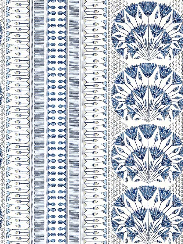 Cairo Blue and White Wallpaper AT9624 by Anna French Wallpaper for sale at Wallpapers To Go
