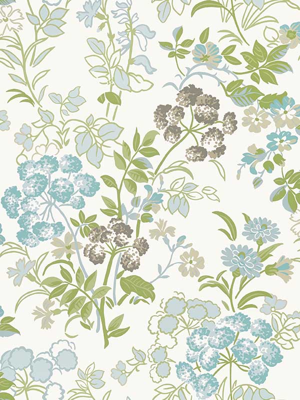 Spring Garden Spa Blue Wallpaper T14339 by Thibaut Wallpaper for sale at Wallpapers To Go