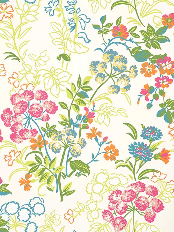 Spring Garden Cream Wallpaper T14340 by Thibaut Wallpaper for sale at Wallpapers To Go