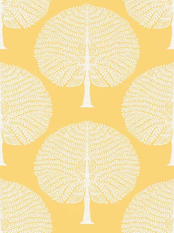 Mulberry Tree Yellow Wallpaper T10605 by Thibaut Wallpaper for sale at Wallpapers To Go