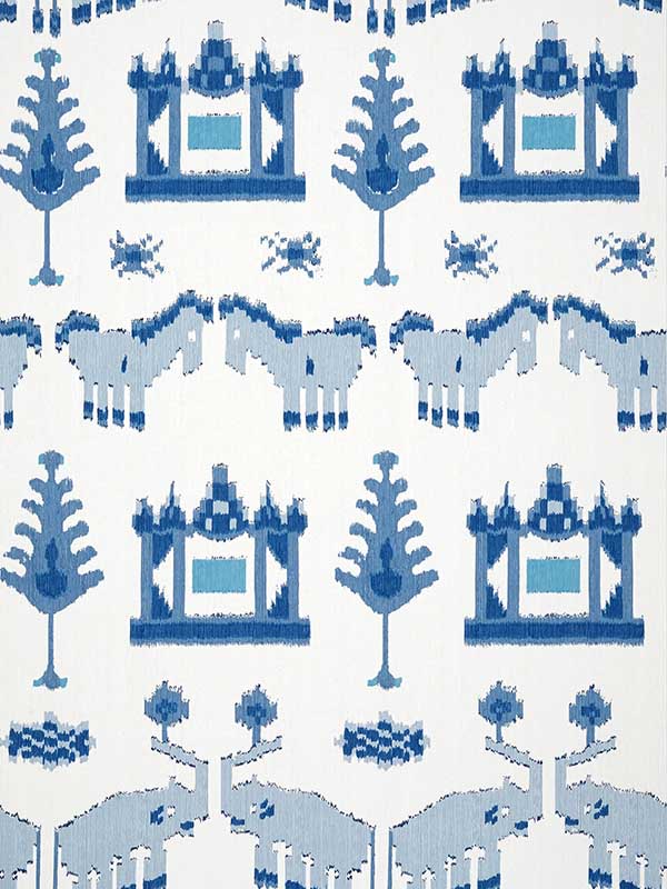Kingdom Parade Blue and White Wallpaper T10641 by Thibaut Wallpaper for sale at Wallpapers To Go