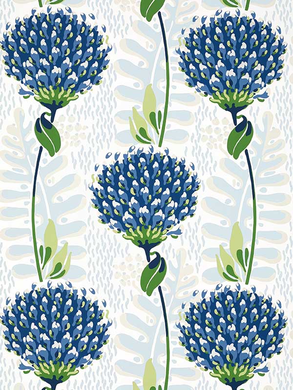 Tiverton Blue and Green Wallpaper T10650 by Thibaut Wallpaper for sale at Wallpapers To Go