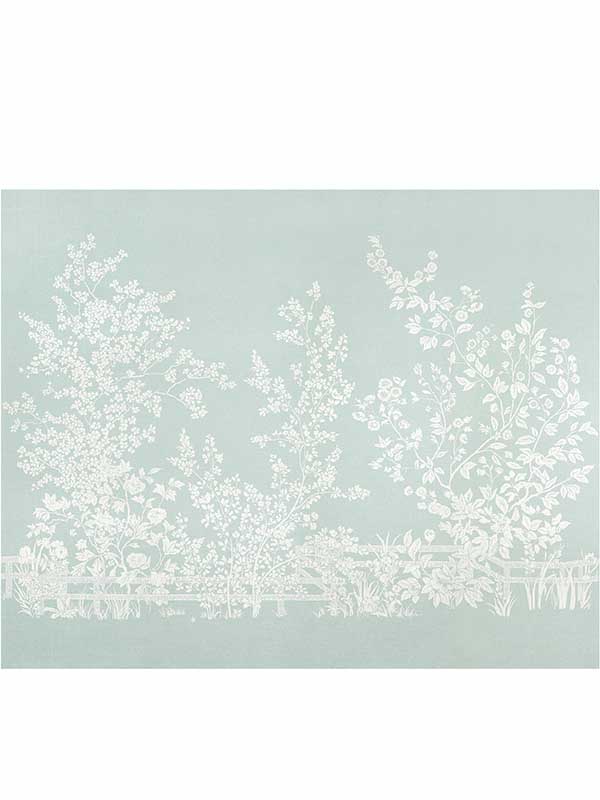 Villa Garden Robins Egg 4 Panel Mural TM10854 by Thibaut Wallpaper for sale at Wallpapers To Go
