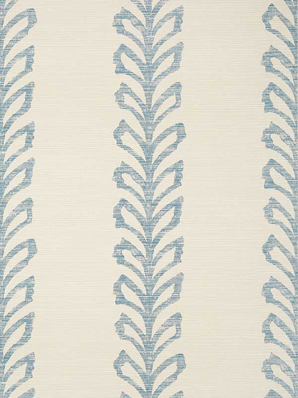Evia Blue and Off White Wallpaper T10900 by Thibaut Wallpaper for sale at Wallpapers To Go
