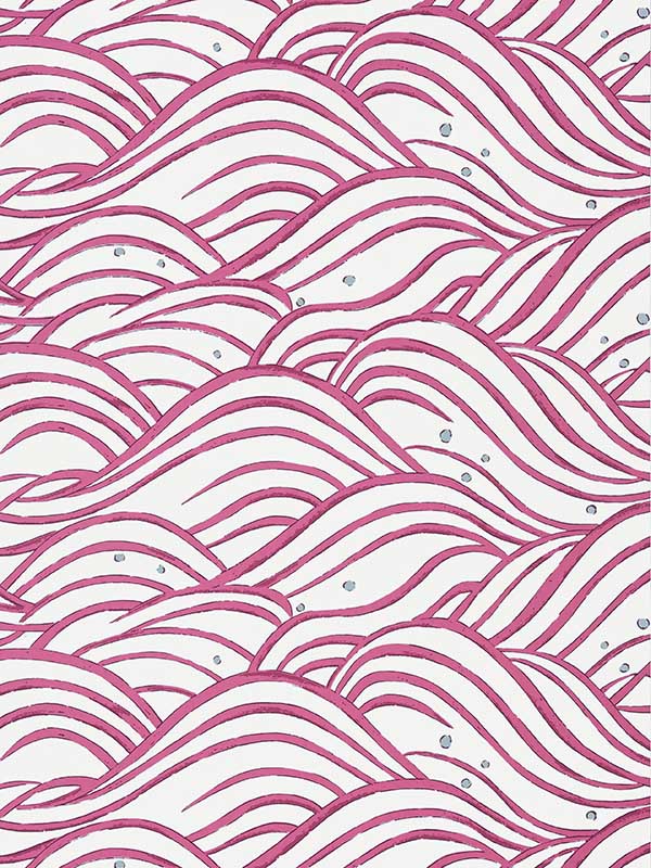 Waves Fuchsia Wallpaper AT9877 by Anna French Wallpaper for sale at Wallpapers To Go
