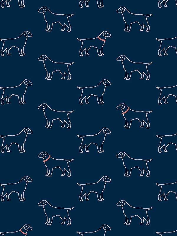 Yoop Dark Blue Dog Wallpaper 312210402 by Chesapeake Wallpaper for sale at Wallpapers To Go