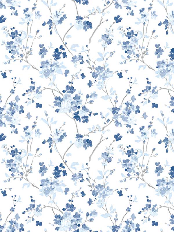 Glinda Navy Floral Trail Wallpaper 312210902 by Chesapeake Wallpaper for sale at Wallpapers To Go