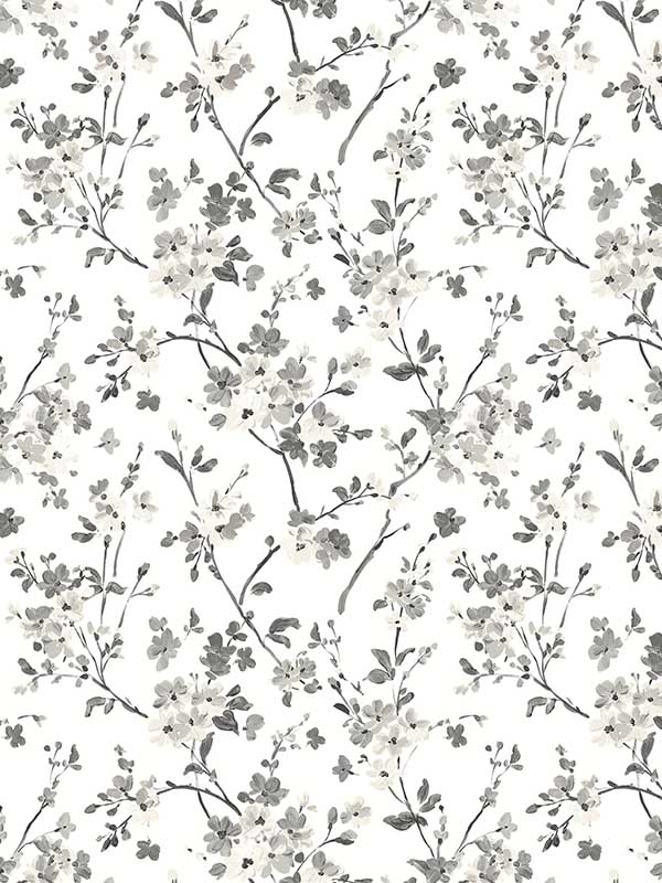 Glinda Black Floral Trail Wallpaper 312210920 by Chesapeake Wallpaper for sale at Wallpapers To Go