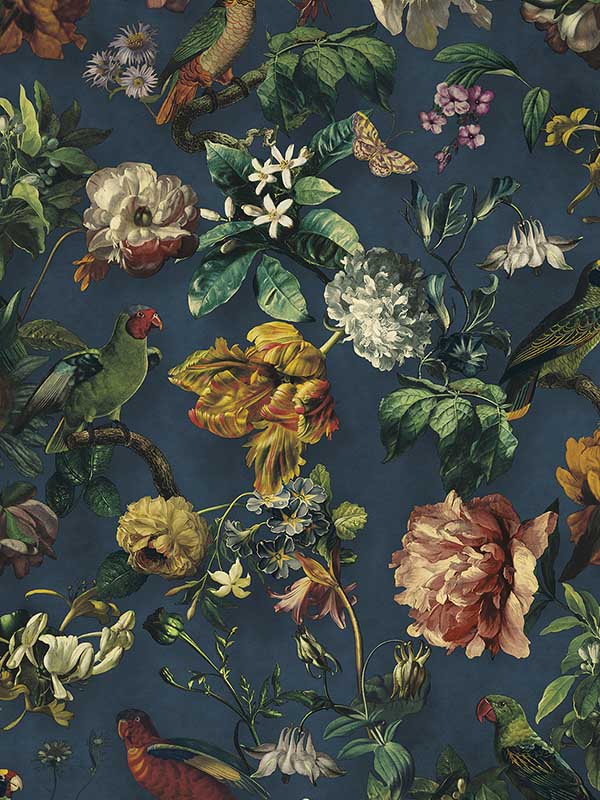 Claude Navy Floral Wallpaper 307306 by Eijffinger Wallpaper for sale at Wallpapers To Go