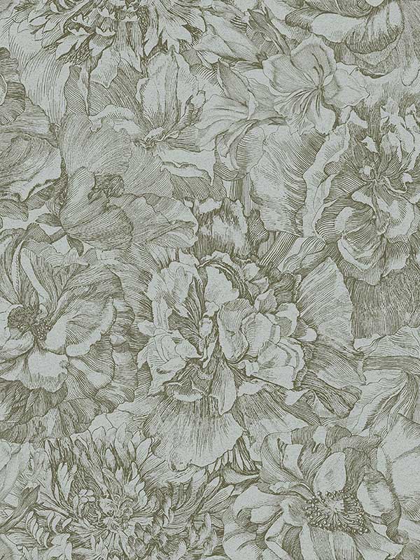 Auguste Sage Floral Wallpaper 307342 by Eijffinger Wallpaper for sale at Wallpapers To Go