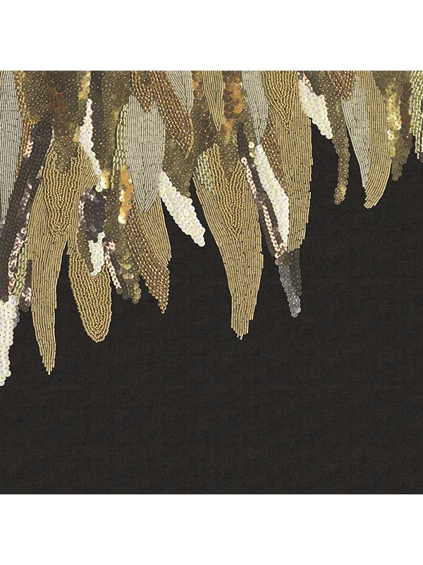 Right Fancy Feather Black 4 Panel Wall Mural 307406 by Eijffinger Wallpaper for sale at Wallpapers To Go