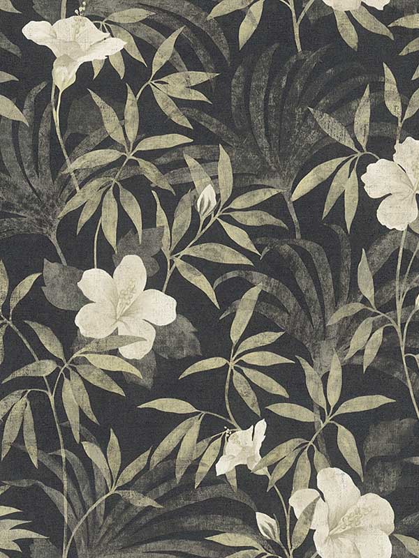Malecon Charcoal Floral Wallpaper 4044380282 by Advantage Wallpaper for sale at Wallpapers To Go