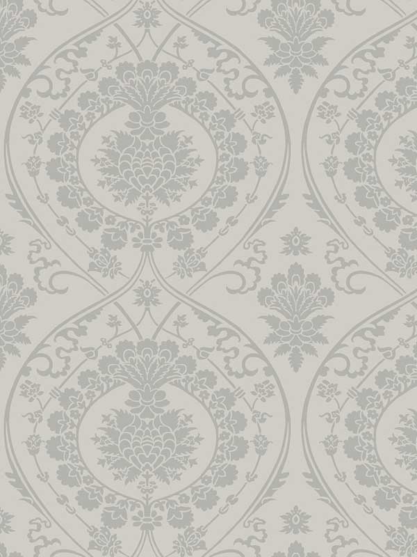 Imperial Damask Gray Silver Wallpaper DM4904 by York Wallpaper for sale at Wallpapers To Go