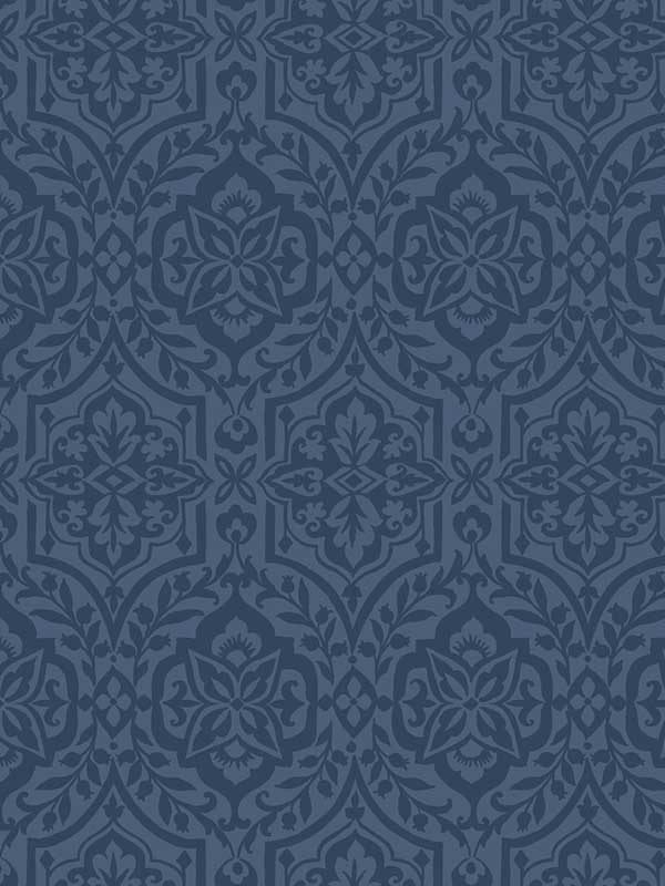 Catherdral Damask Blue Wallpaper DM5037 by York Wallpaper for sale at Wallpapers To Go