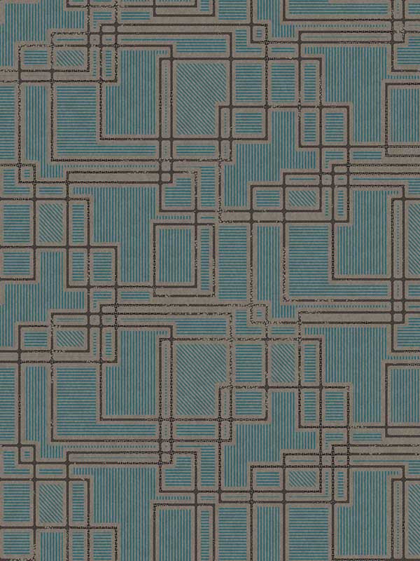 Bauhaus Cityscape Perry Teal and Warm Stone Wallpaper KTM1717 by Seabrook Wallpaper for sale at Wallpapers To Go