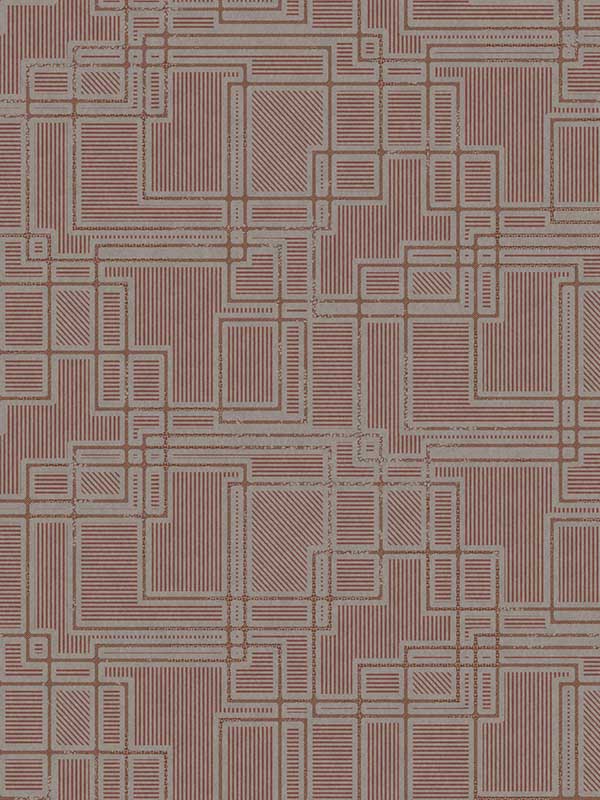 Bauhaus Cityscape Burgundy and Graphite Wallpaper KTM1718 by Seabrook Wallpaper for sale at Wallpapers To Go