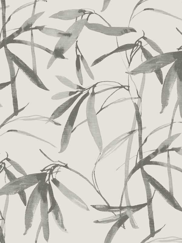 Bamboo Ink Cream Gray Wallpaper BW3841 by York Wallpaper for sale at Wallpapers To Go