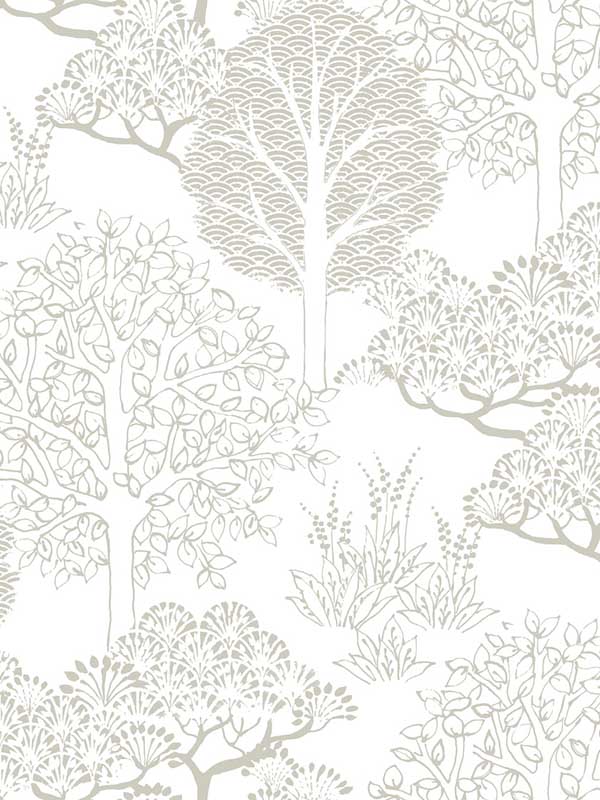 Kimono Trees Metallic Wallpaper BW3851 by York Wallpaper for sale at Wallpapers To Go