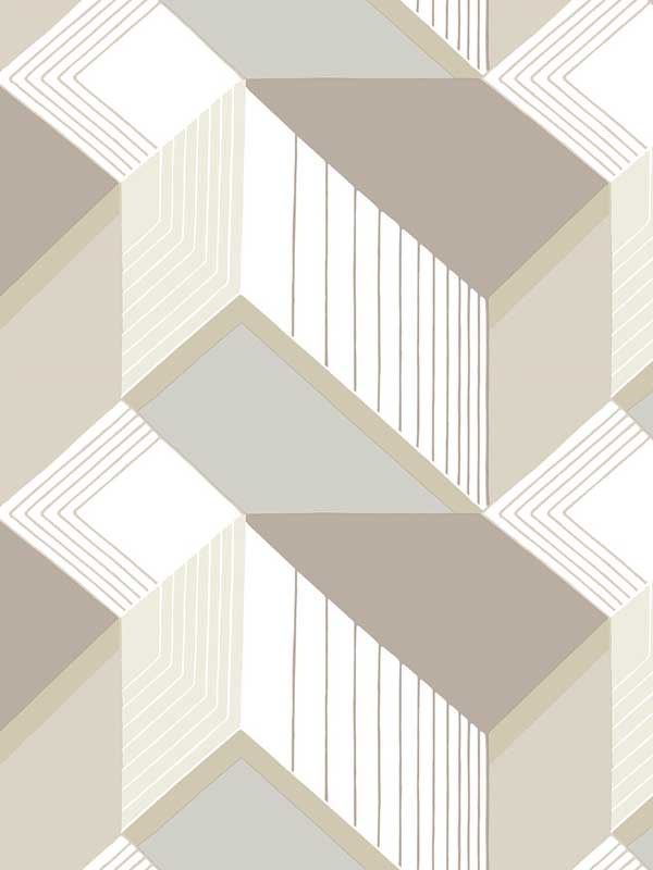 Graphic Geo Blocks White Cream Wallpaper BW3881 by York Wallpaper for sale at Wallpapers To Go