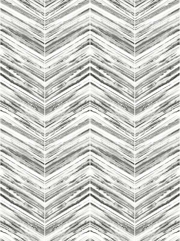 Petite Watercolor Chevron Black White Wallpaper BW3911 by York Wallpaper for sale at Wallpapers To Go