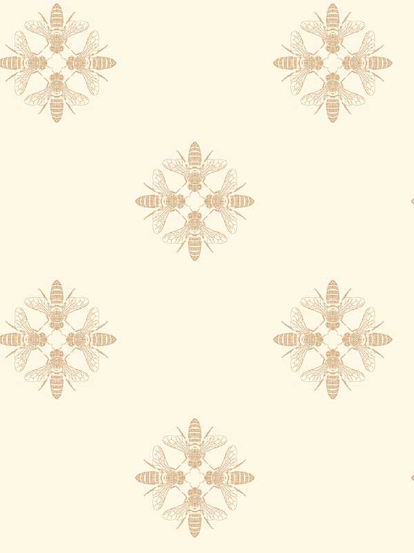 Honey Bee Gold Cream Wallpaper ON1641 by York Wallpaper for sale at Wallpapers To Go