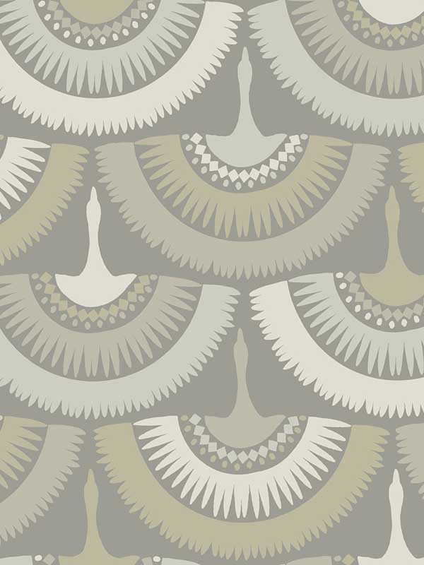 Feather and Fringe Gray Wallpaper BO6645 by Antonina Vella Wallpaper for sale at Wallpapers To Go