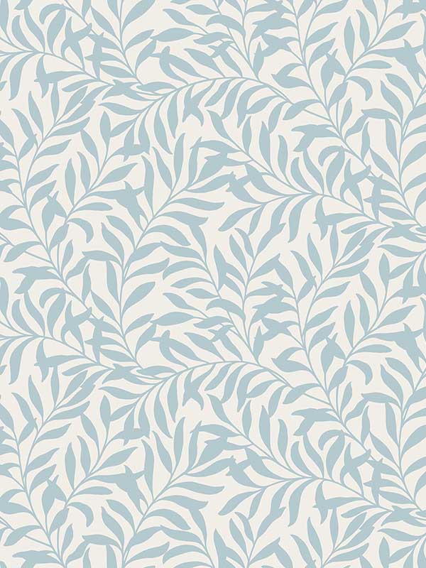Salix Light Blue Leaf Wallpaper M1669 by Brewster Wallpaper for sale at Wallpapers To Go