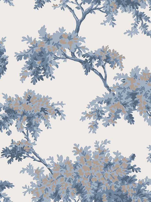 Ashdown Dark Blue Tree Wallpaper M1672 by Brewster Wallpaper for sale at Wallpapers To Go