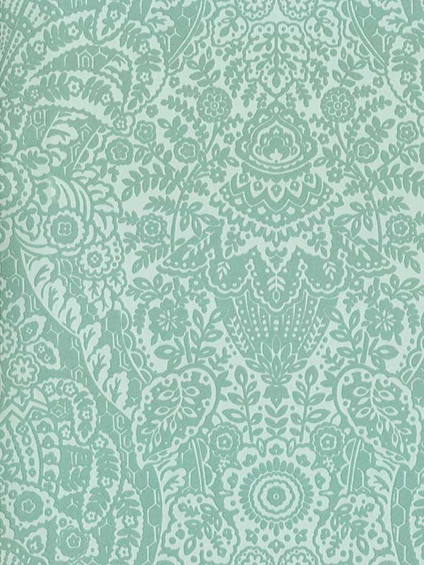 Maris Mint Flock Damask Wallpaper 297387369 by A Street Prints Wallpaper for sale at Wallpapers To Go